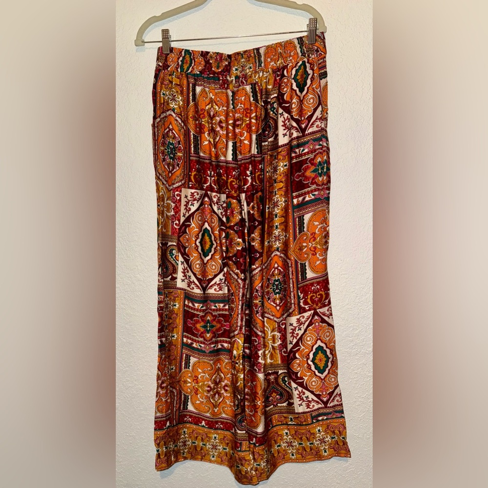Haute Hippie multicolor geometric print high waisted wide leg palazzo pant - Picture 5 of 15